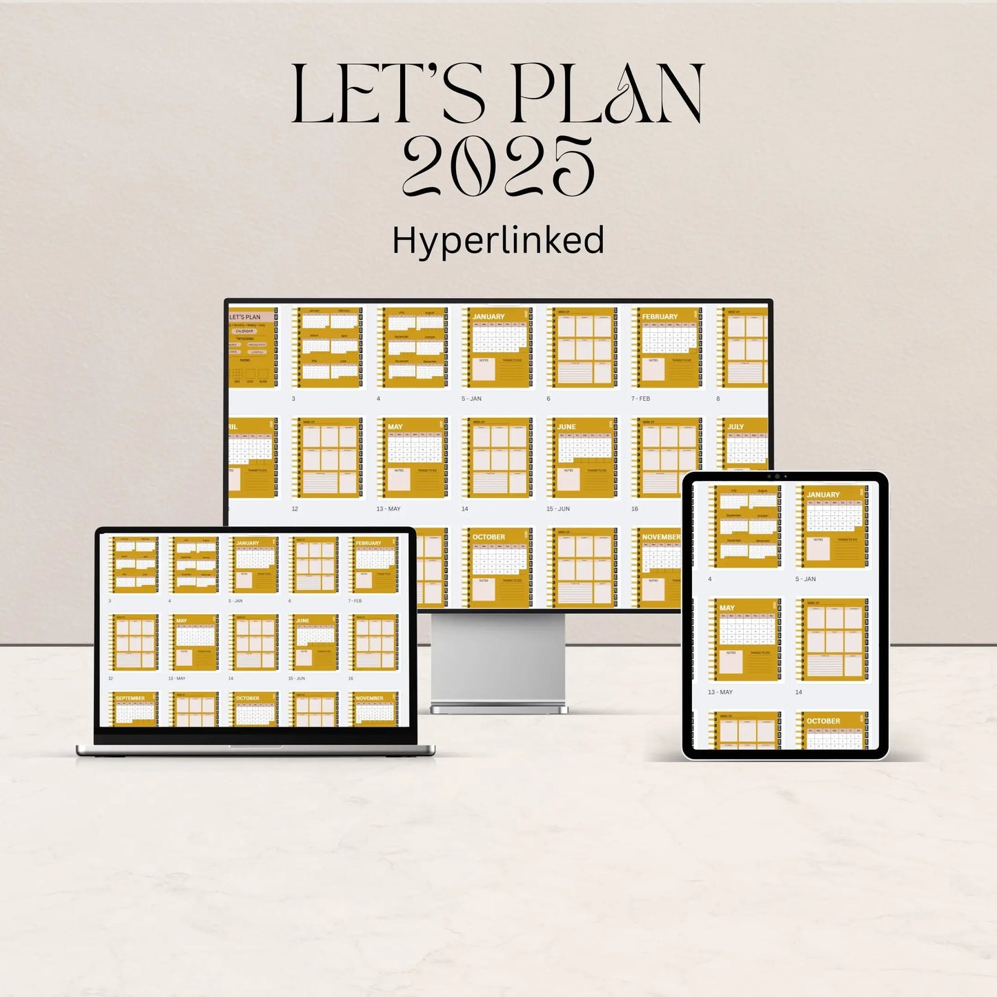 LET’S PLAN – 2025 Your all-in-one undated digital planner to stay organized, focused, and stress-free — every single day of the year. Ezze Planova