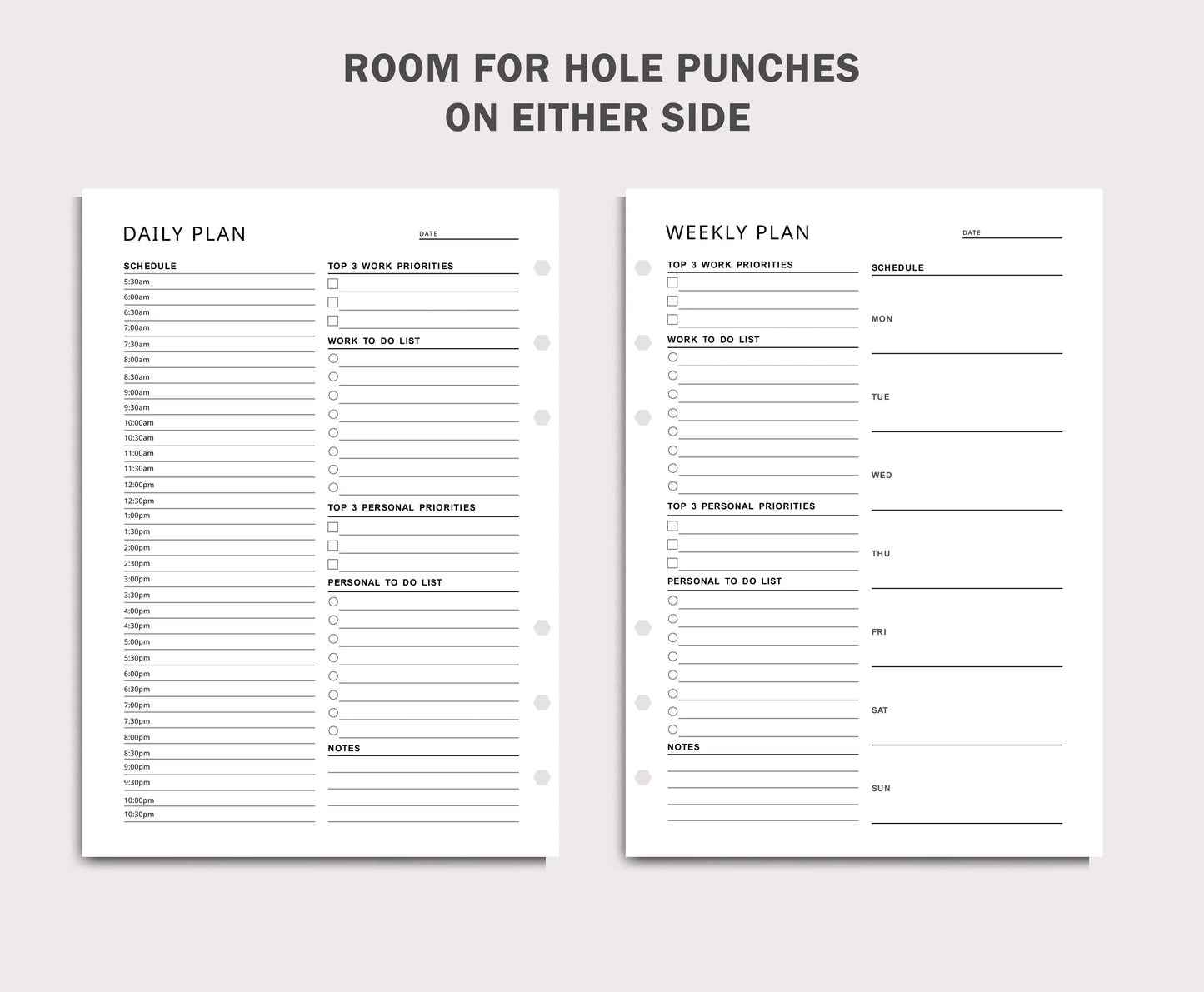 Work From Home - Daily Planner, Weekly Planner, Monthly Planner, Instant Download, A4/A5/Letter/Half Size Ezze Planova