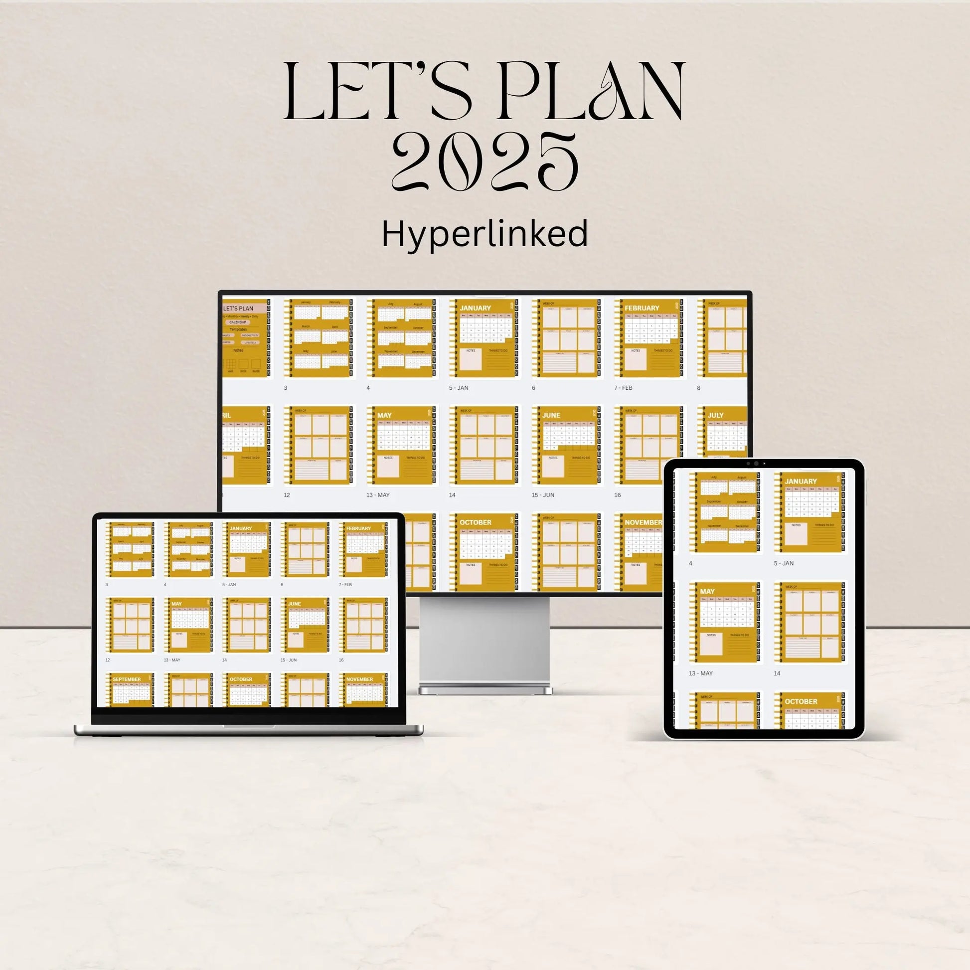 LET’S PLAN – 2025 Your all-in-one undated digital planner to stay organized, focused, and stress-free — every single day of the year. Ezze Planova