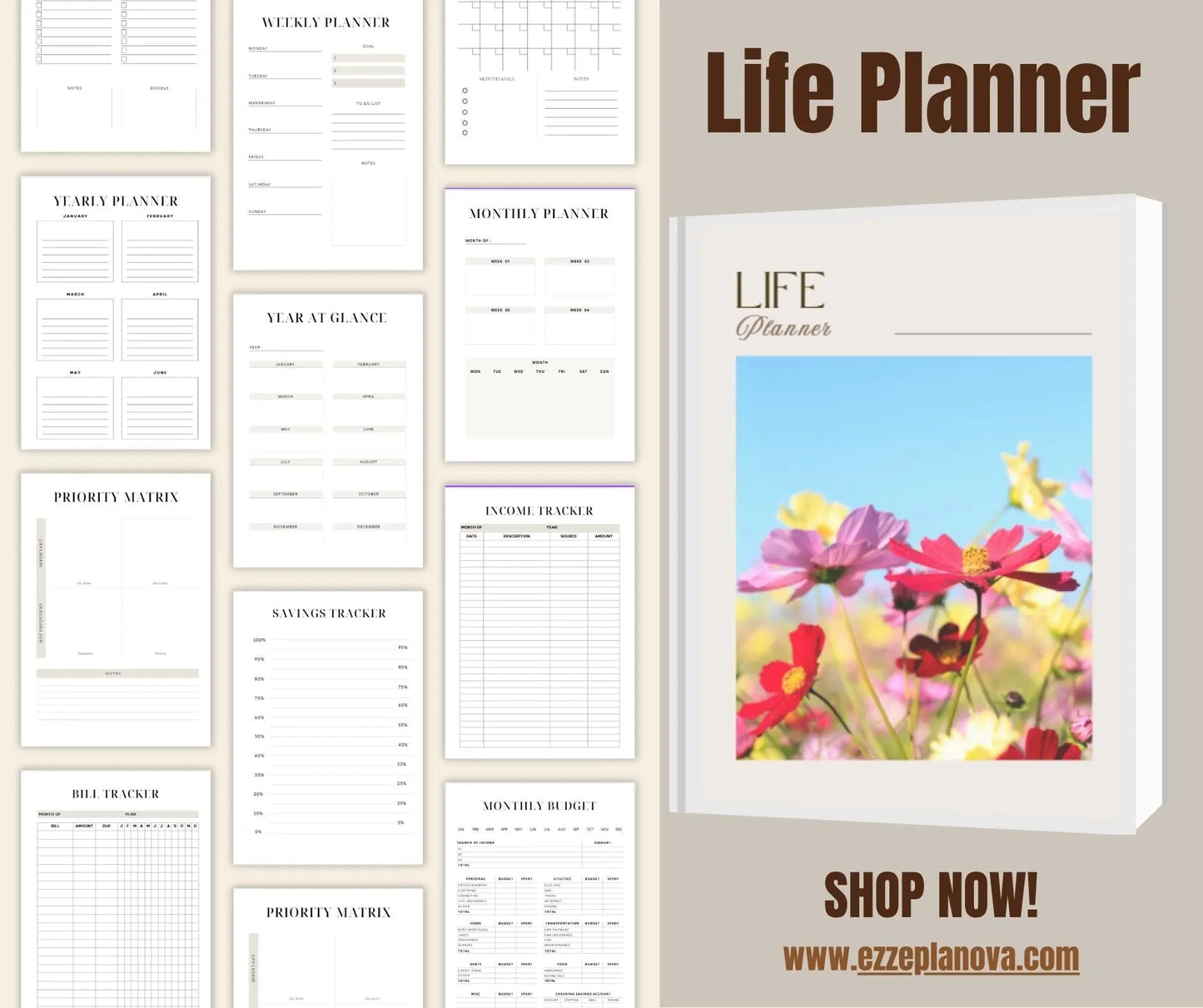 Digital Life Planner for iPad & GoodNotes – All-in-One PDF for Productivity, Finance & Self-Care Ezze Planova