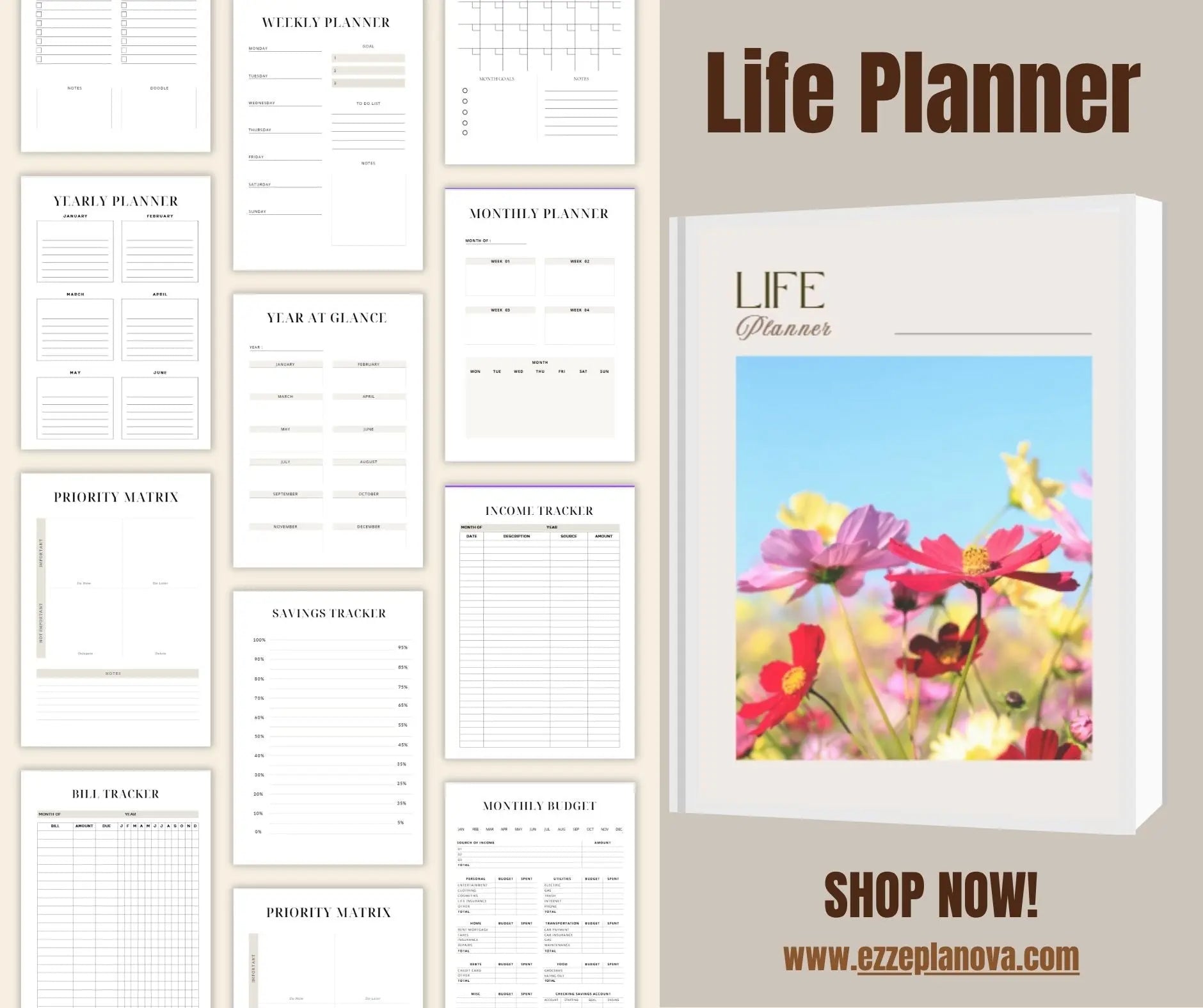Digital Life Planner for iPad & GoodNotes – All-in-One PDF for Productivity, Finance & Self-Care Ezze Planova