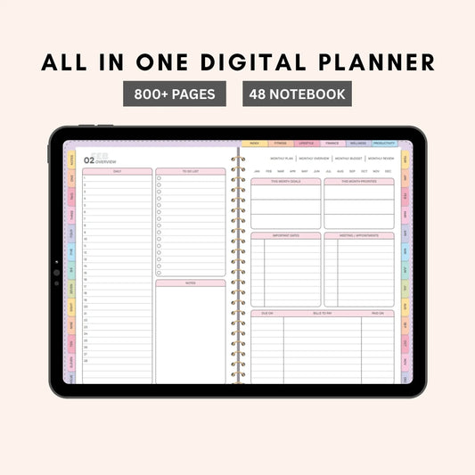 All-in-One Digital Planner 2025, 2026, 2027 | Hyperlinked Digital Journal | GoodNotes & Notability PDF Planner | Weekly & Daily Layouts Ezze Planova
