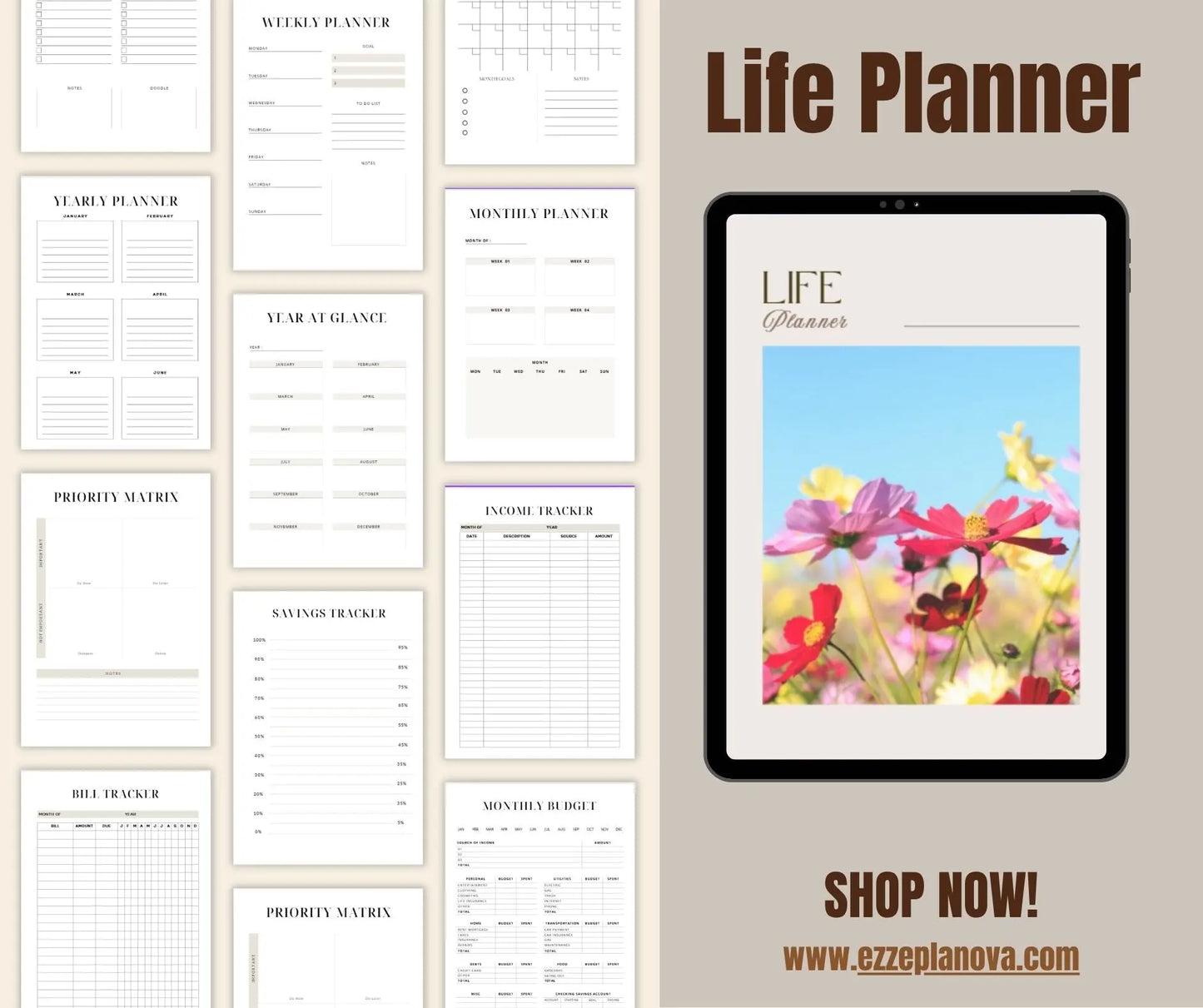 Digital Life Planner for iPad & GoodNotes – All-in-One PDF for Productivity, Finance & Self-Care Ezze Planova